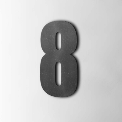 Houten Cijfer 8 Impact MDF Zwart - 1