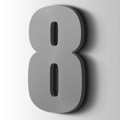 Kunststof Cijfer 8 Impact Acrylaat 7040 Window Grey - 1