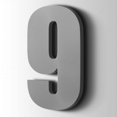 Kunststof Cijfer 9 Impact Acrylaat 7040 Window Grey - 1