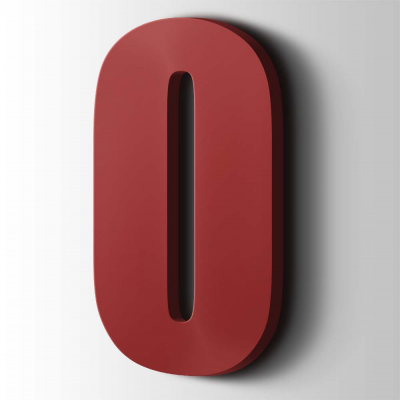Kunststof Cijfer 0 Impact Acrylaat 3001 Signal Red - 1
