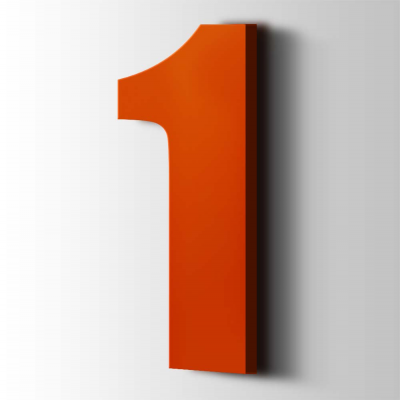 Kunststof Cijfer 1 Impact Acrylaat 3020 Traffic Red - 1