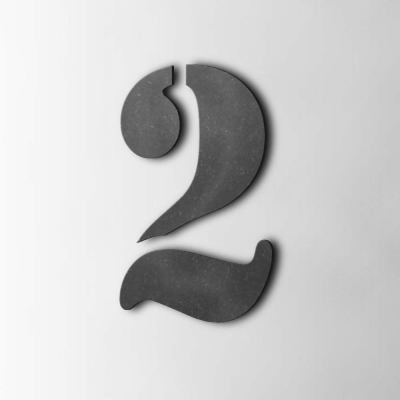 Houten Cijfer 2 Stencil MDF Zwart - 1