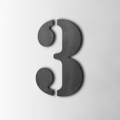 Houten Cijfer 3 Stencil MDF Zwart - 1