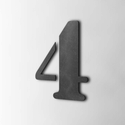 Houten Cijfer 4 Stencil MDF Zwart - 1