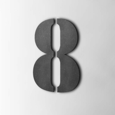 Houten Cijfer 8 Stencil MDF Zwart - 1