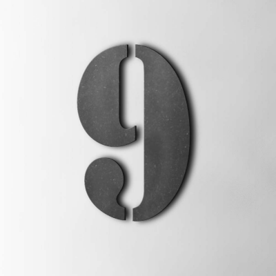 Houten Cijfer 9 Stencil MDF Zwart - 1