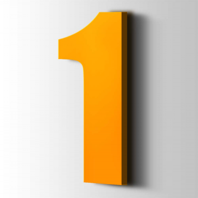 Kunststof Cijfer 1 Impact Acrylaat 1003 Signal Yellow - 1