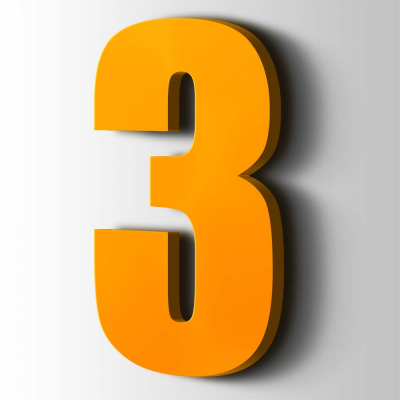 Kunststof Cijfer 3 Impact Acrylaat 1003 Signal Yellow - 1