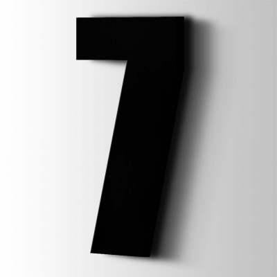 Kunststof Cijfer 7 Impact Acrylaat 9005 Jet Black - 1