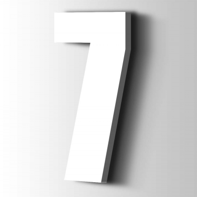 Kunststof Cijfer 7 Impact Acrylaat 9016 Traffic white - 1