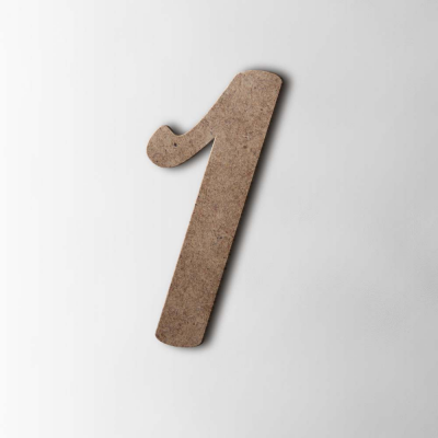 Houten Cijfer 1 Back to Black MDF Bruin - 1