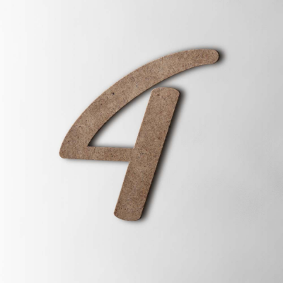 Houten Cijfer 4 Back to Black MDF Bruin - 1