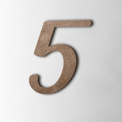 Houten Cijfer 5 Back to Black MDF Bruin - 1