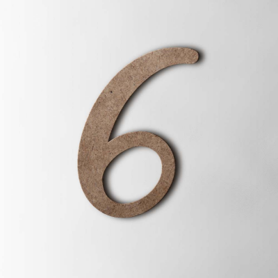 Houten Cijfer 6 Back to Black MDF Bruin - 1