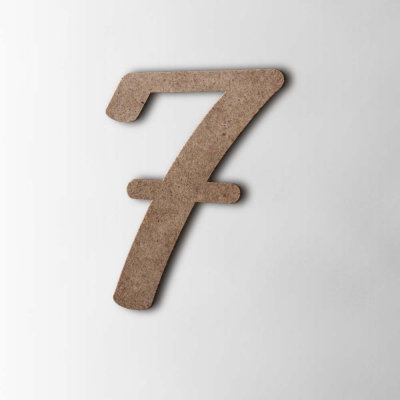 Houten Cijfer 7 Back to Black MDF Bruin - 1