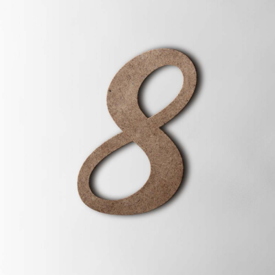 Houten Cijfer 8 Back to Black MDF Bruin - 1