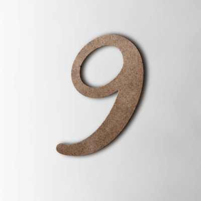 Houten Cijfer 9 Back to Black MDF Bruin - 1