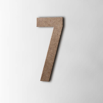Houten Cijfer 7 Bebas Neue MDF Bruin - 1
