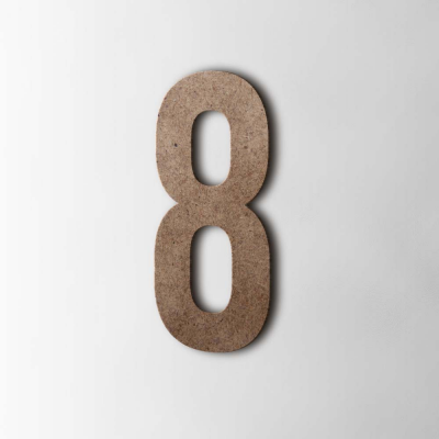 Houten Cijfer 8 Bebas Neue MDF Bruin - 1