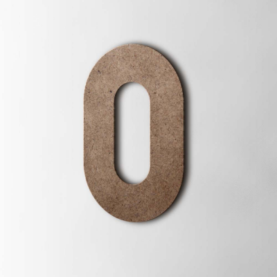 Houten Cijfer 0 Big John MDF Bruin - 1