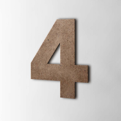 Houten Cijfer 4 Big John MDF Bruin - 1