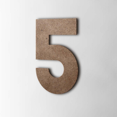 Houten Cijfer 5 Big John MDF Bruin - 1
