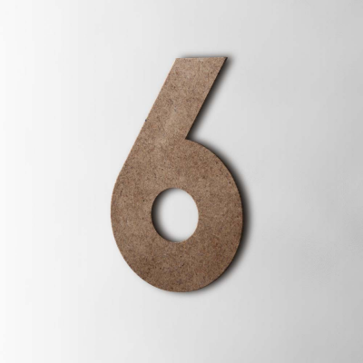 Houten Cijfer 6 Big John MDF Bruin - 1