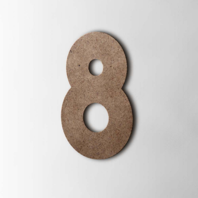 Houten Cijfer 8 Big John MDF Bruin - 1