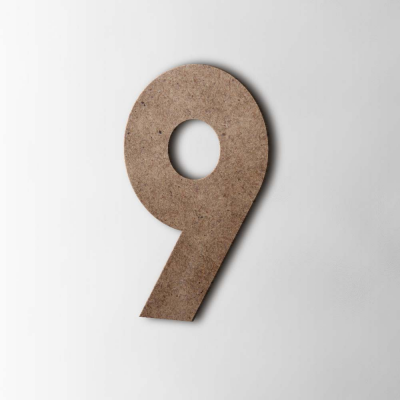 Houten Cijfer 9 Big John MDF Bruin - 1