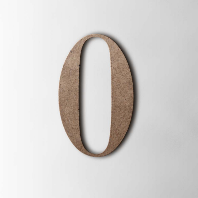 Houten Cijfer 0 Bodoni MDF Bruin - 1