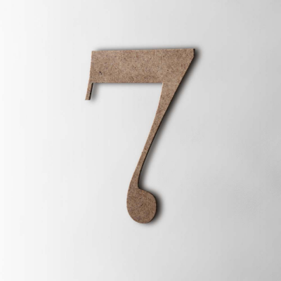 Houten Cijfer 7 Bodoni MDF Bruin - 1