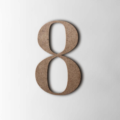 Houten Cijfer 8 Bodoni MDF Bruin - 1