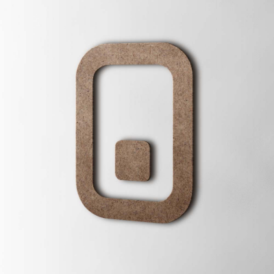 Houten Cijfer 0 Checkbook MDF Bruin - 1