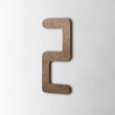 Houten Cijfer 2 Checkbook MDF Bruin - 1