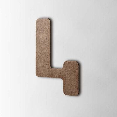 Houten Cijfer 4 Checkbook MDF Bruin - 1