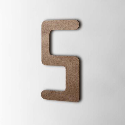 Houten Cijfer 5 Checkbook MDF Bruin - 1