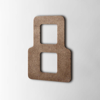Houten Cijfer 8 Checkbook MDF Bruin - 1