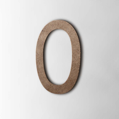 Houten Cijfer 0 Comic Sans MDF Bruin - 1 Houten Cijfer 0 Comic Sans MDF Bruin - 1