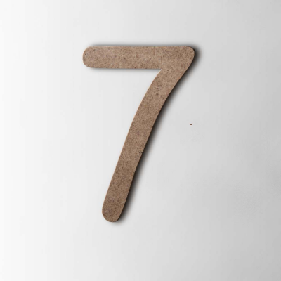 Houten Cijfer 7 Comic Sans MDF Bruin - 1