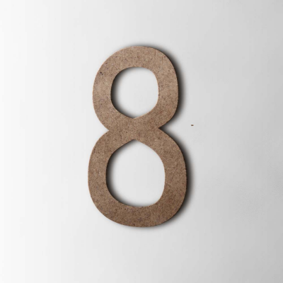 Houten Cijfer 8 Comic Sans MDF Bruin - 1