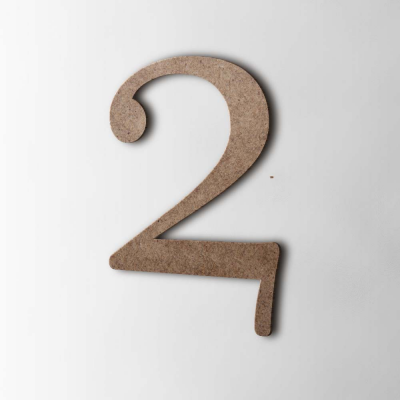 Houten Cijfer 2 Filisofia MDF Bruin - 1