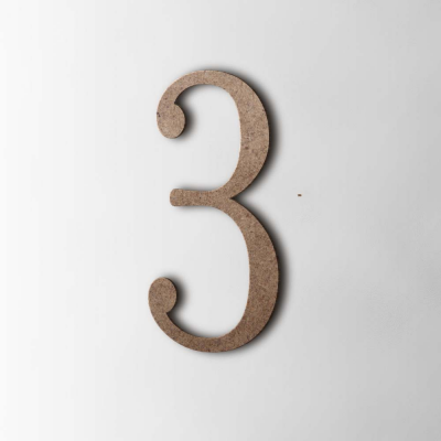 Houten Cijfer 3 Filisofia MDF Bruin - 1