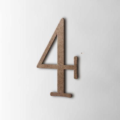 Houten Cijfer 4 Filisofia MDF Bruin - 1