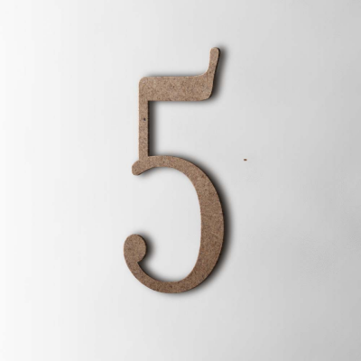 Houten Cijfer 5 Filisofia MDF Bruin - 1
