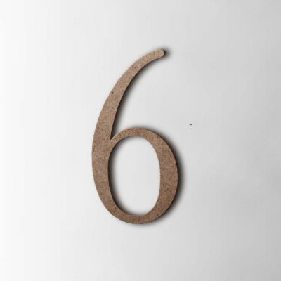 Houten Cijfer 6 Filisofia MDF Bruin - 1