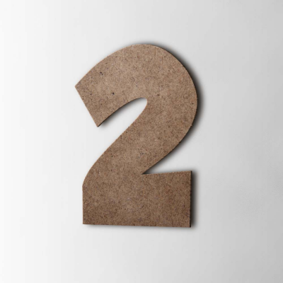 Houten Cijfer 2 Grobold MDF Bruin - 1
