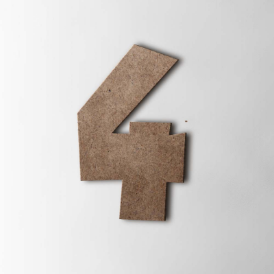 Houten Cijfer 4 Grobold MDF Bruin - 1