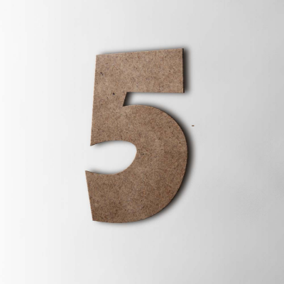 Houten Cijfer 5 Grobold MDF Bruin - 1