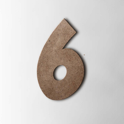 Houten Cijfer 6 Grobold MDF Bruin - 1
