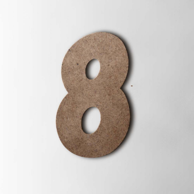 Houten Cijfer 8 Grobold MDF Bruin - 1